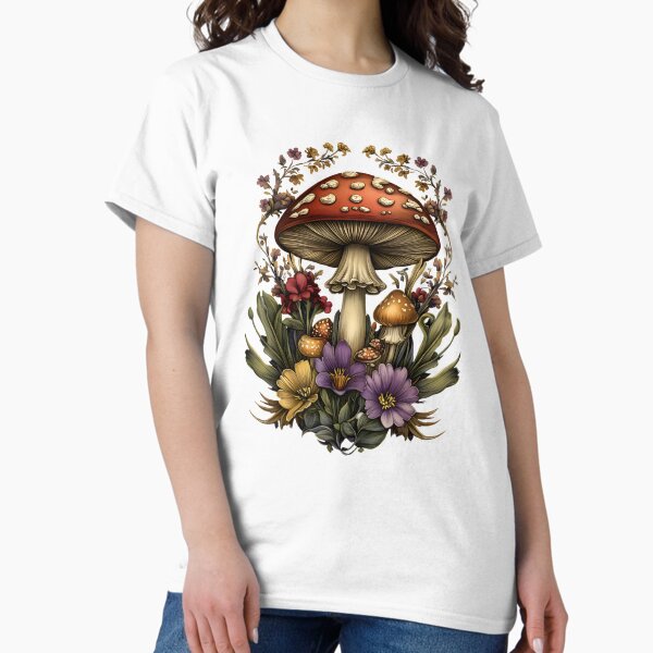 Item preview, Amanita Mushroom with Flowers designed and sold by Eclectic Monkey.