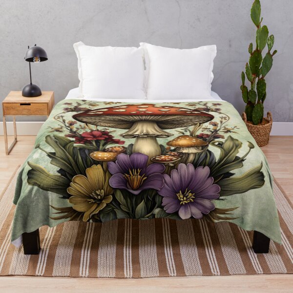 Item preview, Amanita Mushroom with Flowers designed and sold by Eclectic Monkey.