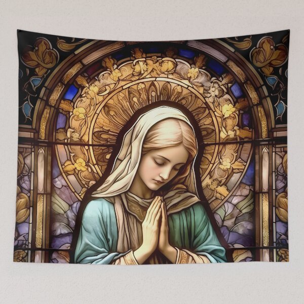 Item preview, Stained Glass Blessed Virgin Mary designed and sold by Pixelchicken.