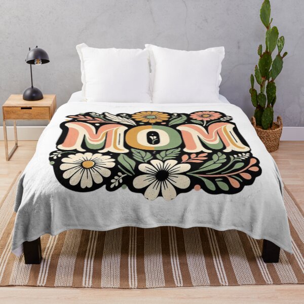 Item preview, Retro Floral MOM – Vintage Lettering Art designed and sold by JenniferCreaArte .