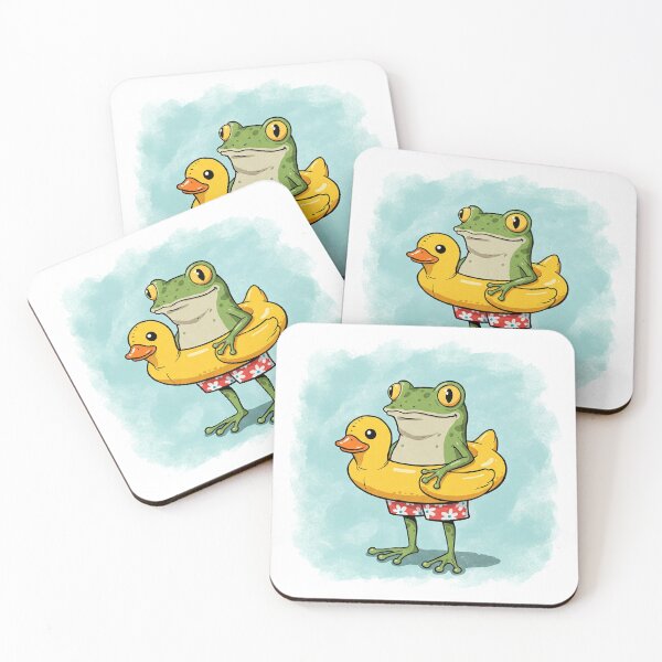 Item preview, Frog in a Duck Floatie designed and sold by ArtfulZuzu.