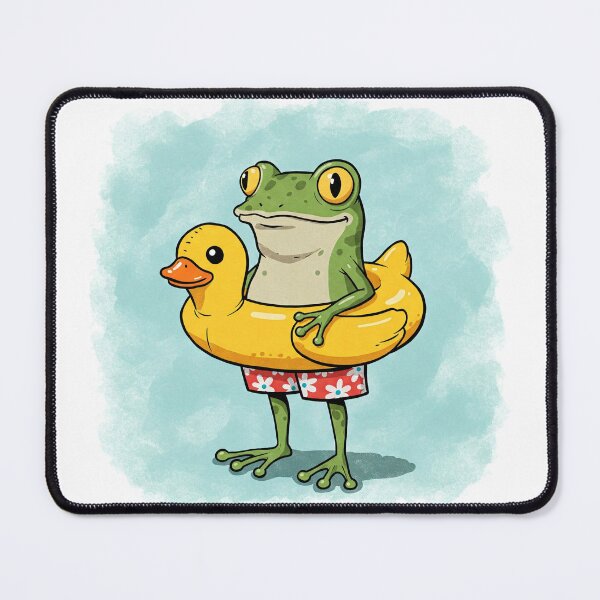 Item preview, Frog in a Duck Floatie designed and sold by ArtfulZuzu.