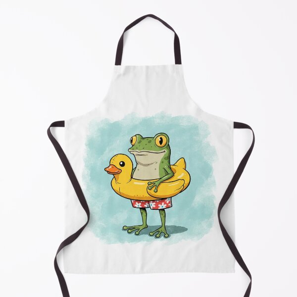 Item preview, Frog in a Duck Floatie designed and sold by ArtfulZuzu.