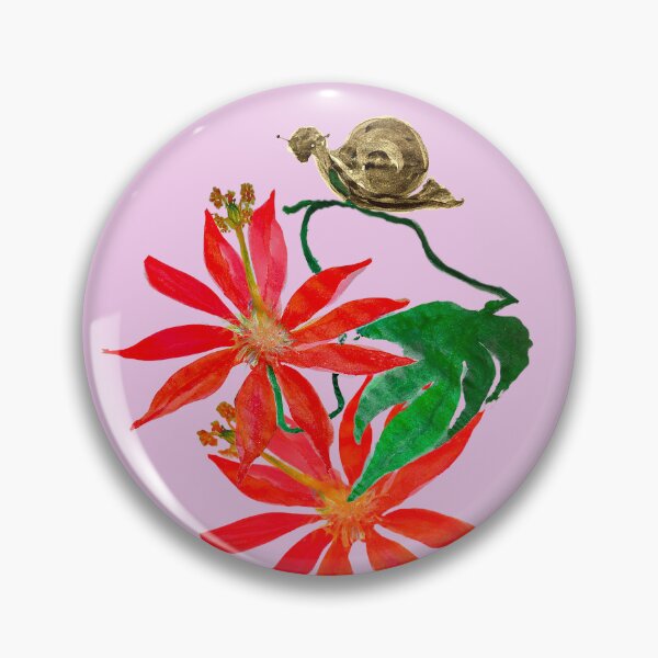 Item preview, Golden Snail and Red Flowers designed and sold by NataliaFlaherty.