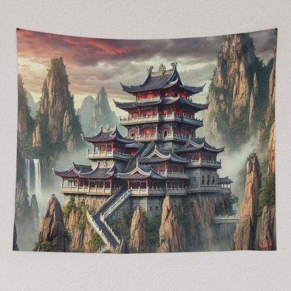 Item preview, Samurai Palace in the mountains designed and sold by MerlinWear.