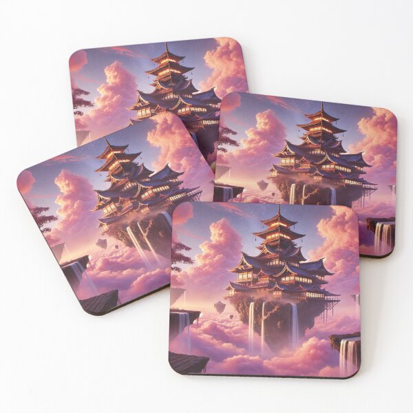Item preview, Samurai palace in pink clouds designed and sold by MerlinWear.