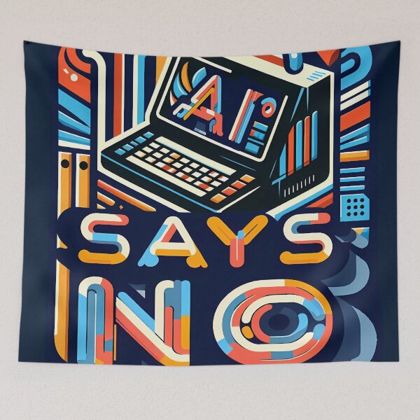 Item preview, AI Computer says NO, typography designed and sold by maxmaj.