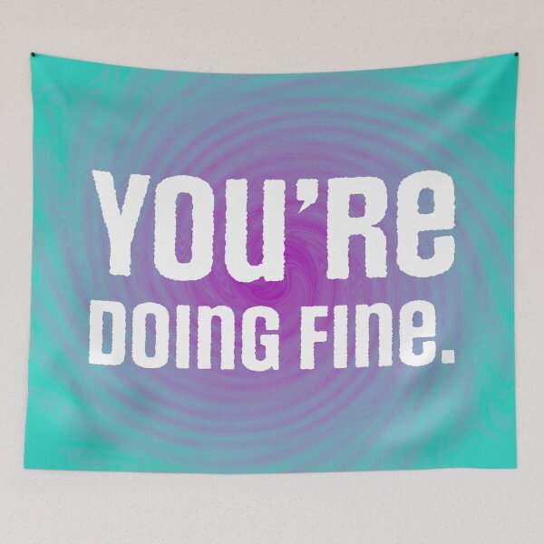 Item preview, You're Doing Fine - Teal and Violet Swirl designed and sold by sillyjess.