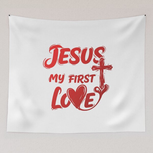 Item preview, Jesus My First Love, Heart and Cross designed and sold by Faithloveshop.