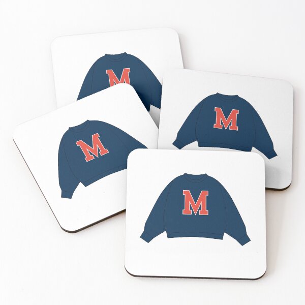 Item preview, "M" Red on Navy Varsity Sweatshirt Sticker designed and sold by skybluepink studio.
