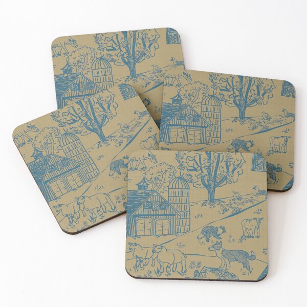 Item preview, Herding dogs on the farm on yellow designed and sold by RRuffieuxStudio.