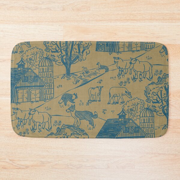 Item preview, Herding dogs on the farm on yellow designed and sold by RRuffieuxStudio.