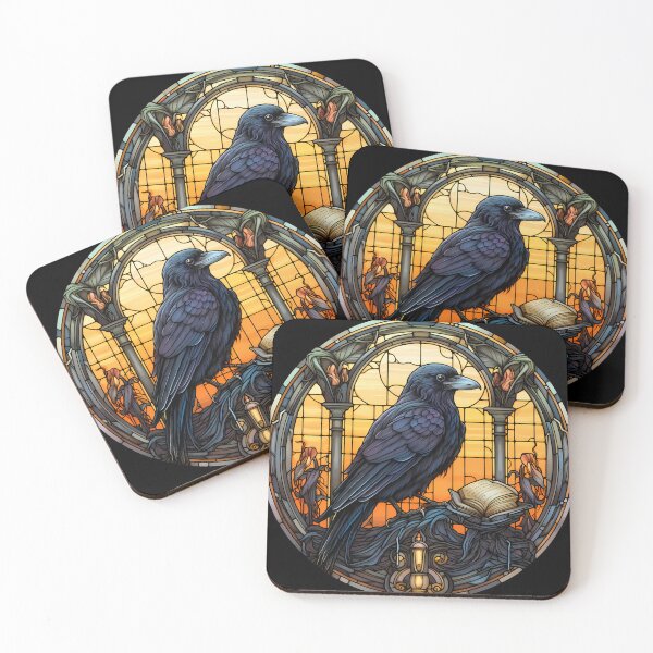 Item preview, Stained Glass Spooky Raven III designed and sold by Pixelchicken.