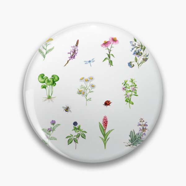 Item preview, Watercolor Blooming Herbal Plants  designed and sold by silviaol.
