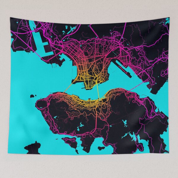 Item preview, Hong Kong City Map of China Neon designed and sold by deMAP.