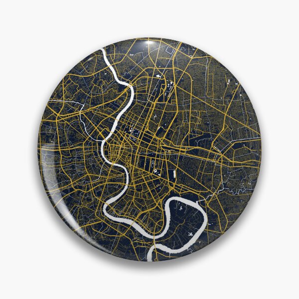 Item preview, Bangkok, Thailand City Map - Gold Art Deco designed and sold by deMAP.