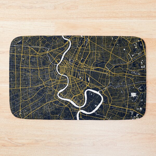 Item preview, Bangkok, Thailand City Map - Gold Art Deco designed and sold by deMAP.