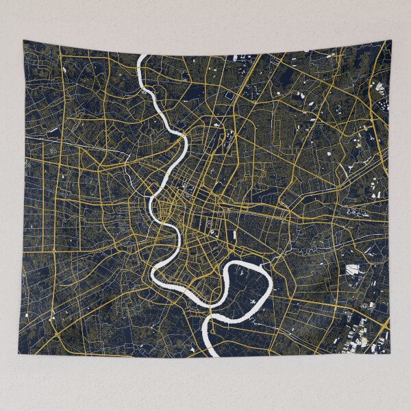 Item preview, Bangkok, Thailand City Map - Gold Art Deco designed and sold by deMAP.
