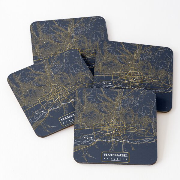 Item preview, Ulaanbaatar City Map of Mongolia - Gold Art Deco designed and sold by deMAP.