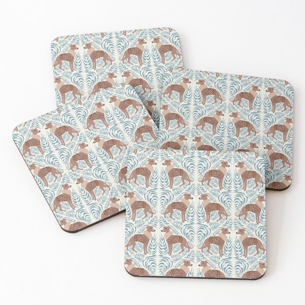 Item preview, Dogs with Cheetah Envy Repeat Pattern on Cream  designed and sold by RRuffieuxStudio.