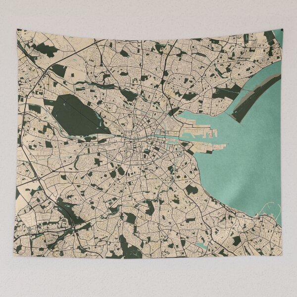 Item preview, Dublin City Map of Ireland - Vintage designed and sold by deMAP.