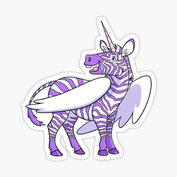 Zebra Pegasus Unicorn Sticker