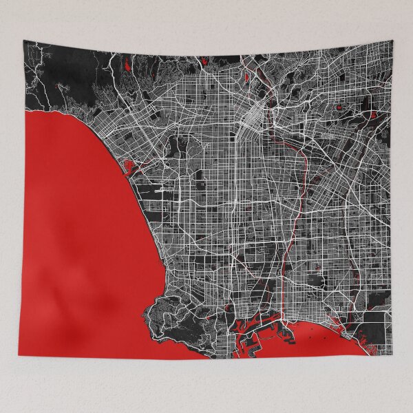 Item preview, Los Angeles City Map of the United States - Oriental Red designed and sold by deMAP.
