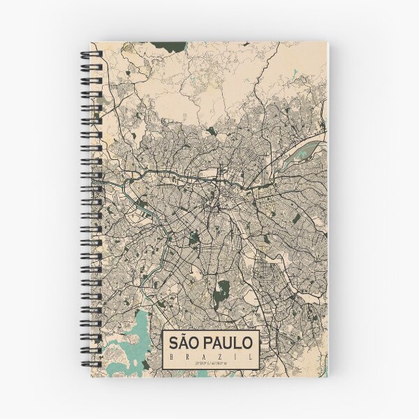 Artikelvorschau, Sao Paulo Stadtplan von Brasilien - Old Vintage entworfen und verkauft von deMAP.
