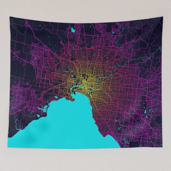 Item preview, Melbourne City Map of Australia - Neon designed and sold by deMAP.
