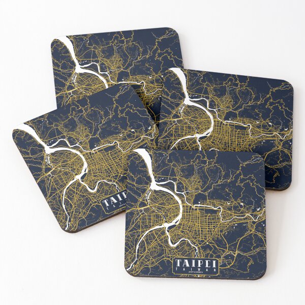 Item preview, Taipei City Map of Taiwan - Gold Art Deco designed and sold by deMAP.