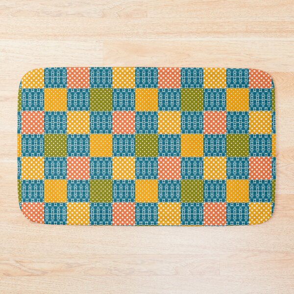 Item preview, Rustic multicolored patchwork square retro designed and sold by fuzzyfox.