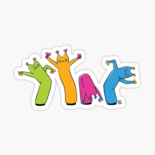 Wavy Tube Cats Sticker