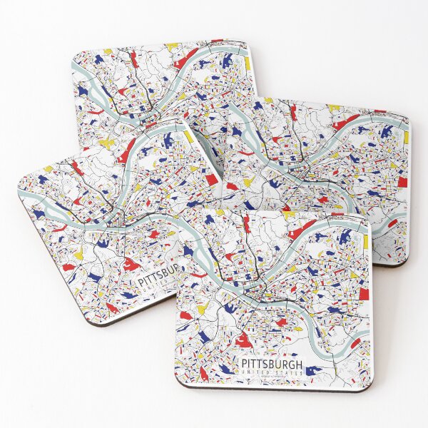 Item preview, Pittsburgh City Map of the United States - Mondrian designed and sold by deMAP.