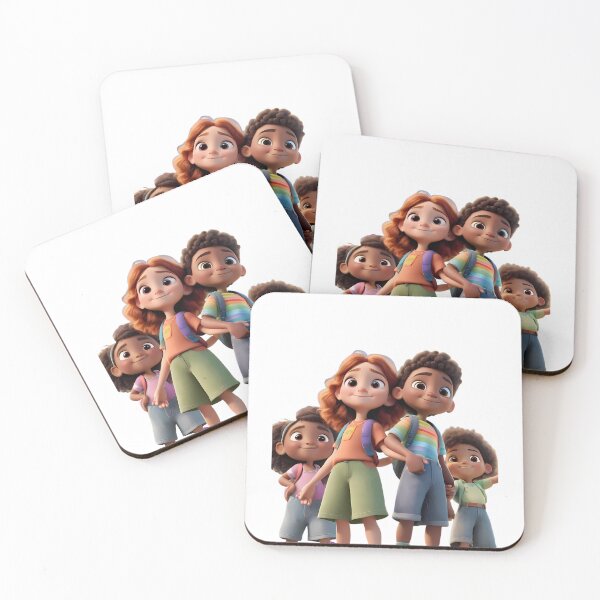 Item preview, Family Friends Boys Girls Brothers Sisters Cartoon Art designed and sold by ART ATTACK ZONE.