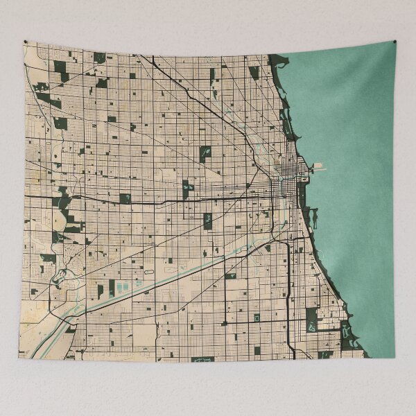Item preview, Chicago City Map of the United States - Vintage designed and sold by deMAP.