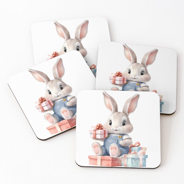 Item preview, Rabbit Gift Party Celebration Birthday Watercolors Art  designed and sold by ART ATTACK ZONE.