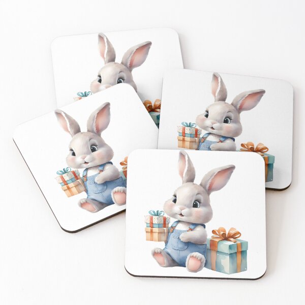 Item preview, Cartoon Rabbit Gifts Party Celebration Birthday Watercolors  designed and sold by ART ATTACK ZONE.