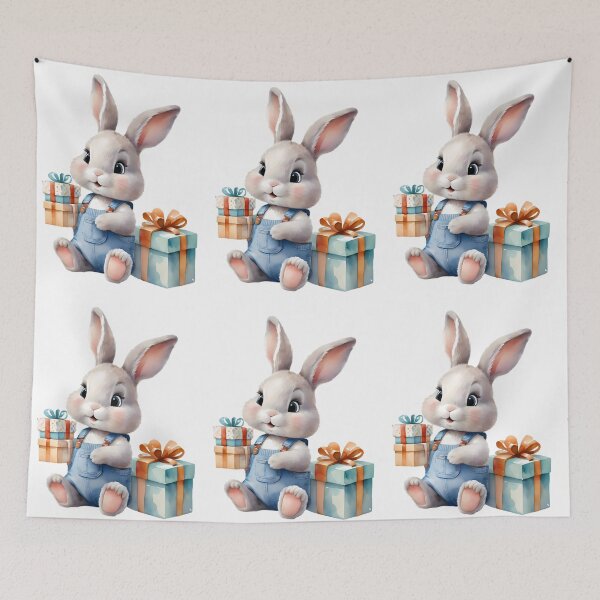 Item preview, Cartoon Rabbit Gifts Party Celebration Birthday Watercolors  designed and sold by ART ATTACK ZONE.