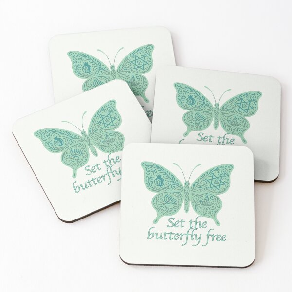 Item preview, Set the Butterfly Free (green/teal) designed and sold by AbstractArielle.