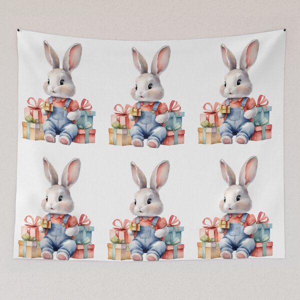 Item preview, Chad Rabbit Gifts Party Celebration Birthday Watercolors Art  designed and sold by ART ATTACK ZONE.