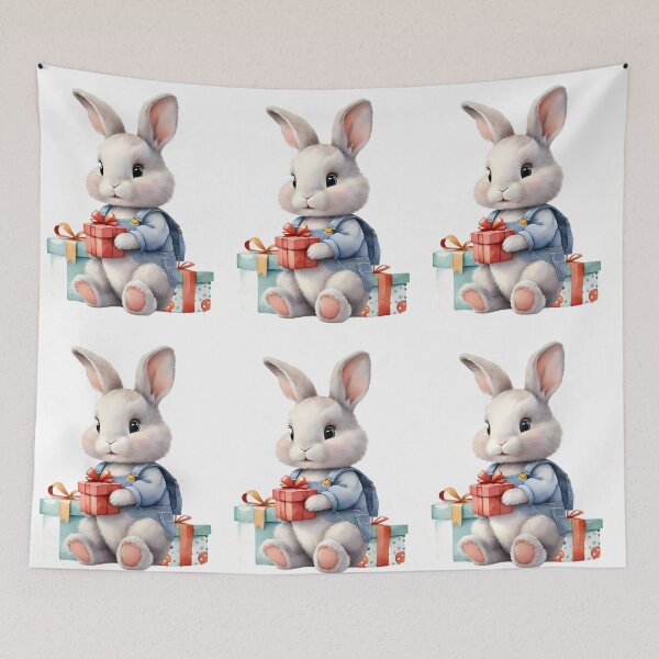Item preview, Baby Rabbit Gifts Party Celebration Birthday Watercolors Art  designed and sold by ART ATTACK ZONE.