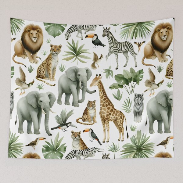 Item preview, Wild Animal and Tropical Leaf Design designed and sold by InsightA.