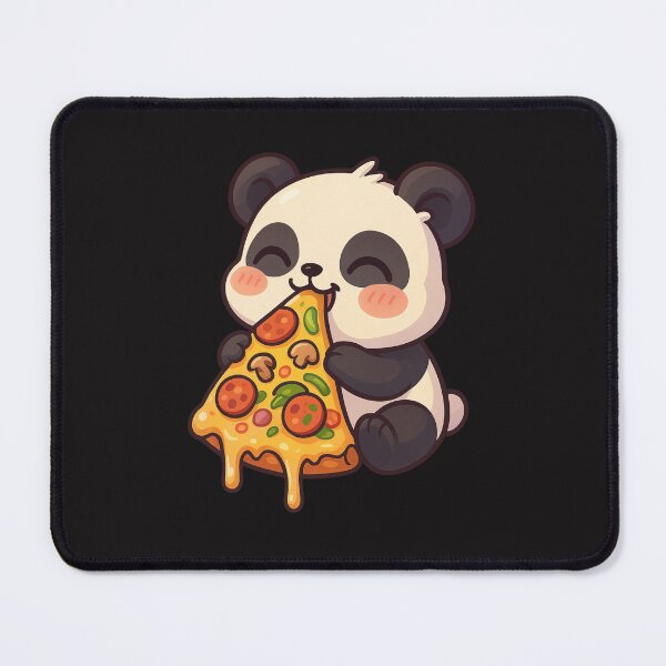 Item preview, Chibi Panda Eating Giant Pizza Slice – Cute Kawaii Food Art designed and sold by ColorSplash123.