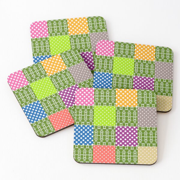 Item preview, Rustic multicolored patchwork square retro designed and sold by fuzzyfox.