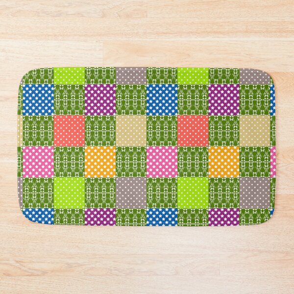 Item preview, Rustic multicolored patchwork square retro designed and sold by fuzzyfox.