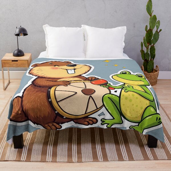 Item preview, Beaver with drum and frog with maracas designed and sold by Artbellachi.