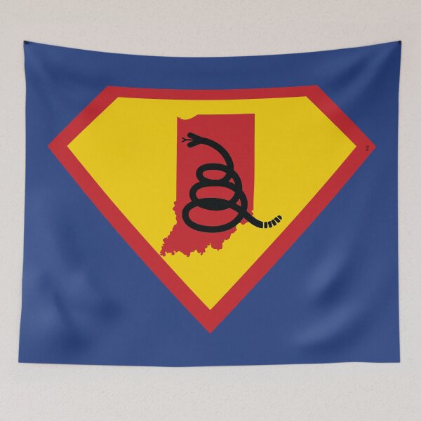 Item preview, HOOSIER SHIELD - Freedom Is The Superpower - Modern Gadsden Snake Flag - Dont Tread On Me SUPERHERO INDIANA design designed and sold by pelagio.