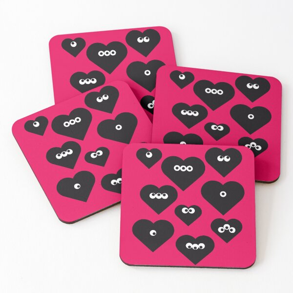 Item preview, Monster Hearts in Black (Hot Pink) designed and sold by BLAAAAASK.
