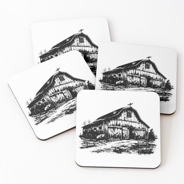 Item preview, Old Rustic Barn Farm Ranch Cattle House Country Shelter designed and sold by inkoutninja.