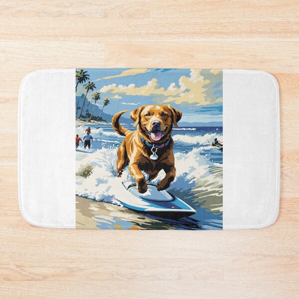 Item preview, Labrador shows off his surfing skills. designed and sold by Whose-sweat.